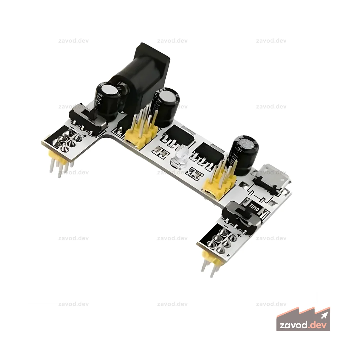 Модуль питания макетной платы – Micro USB и двухканальный постоянный ток 7–12 В