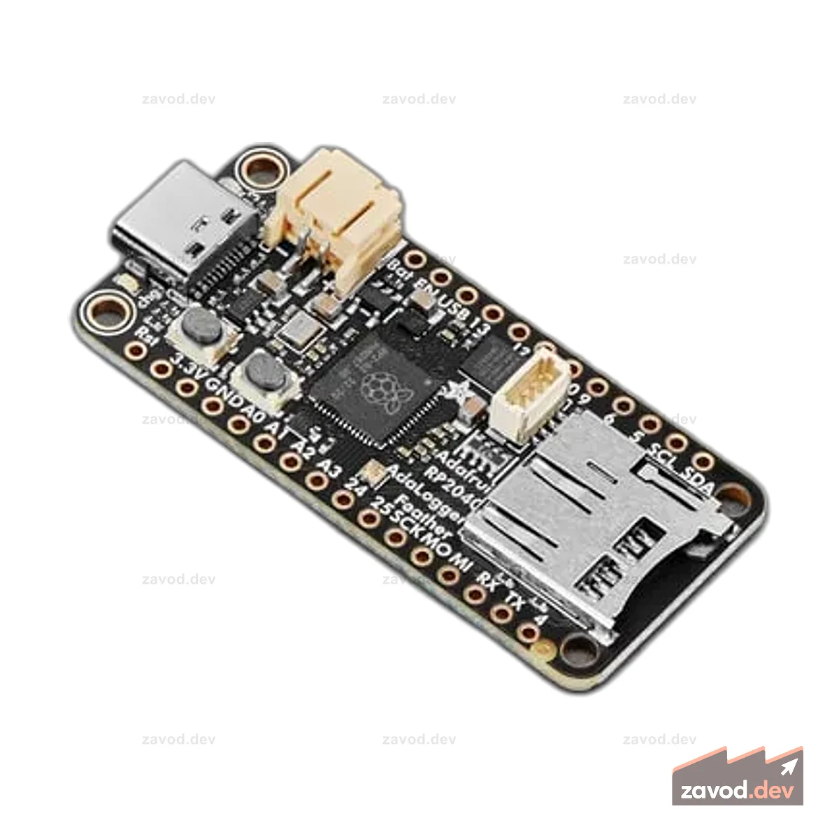 Adafruit Feather RP2040 Adalogger — флэш-память 8 МБ с картой microSD