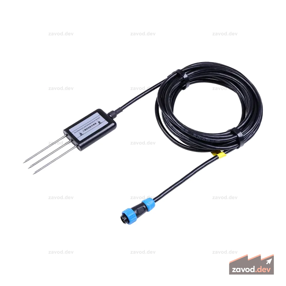 Промышленный датчик влажности и температуры почвы MODBUS-RTU RS485, аналоговое напряжение 0-2В (S-Soil MT-02B), с водонепроницаемым авиационным разъемом