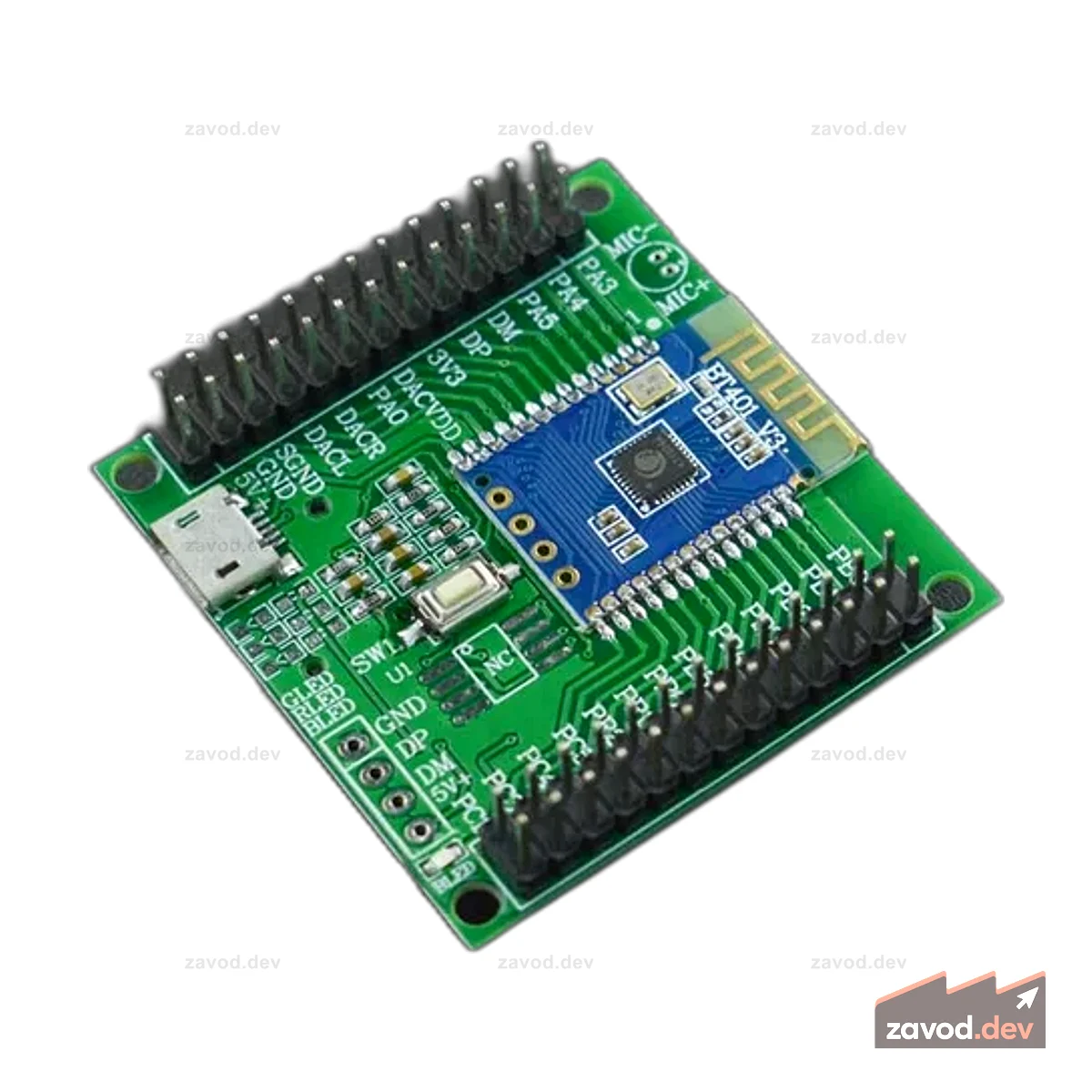 Оценочная плата для модуля сквозного аудио и BLE/SPP — Bluetooth 5.0