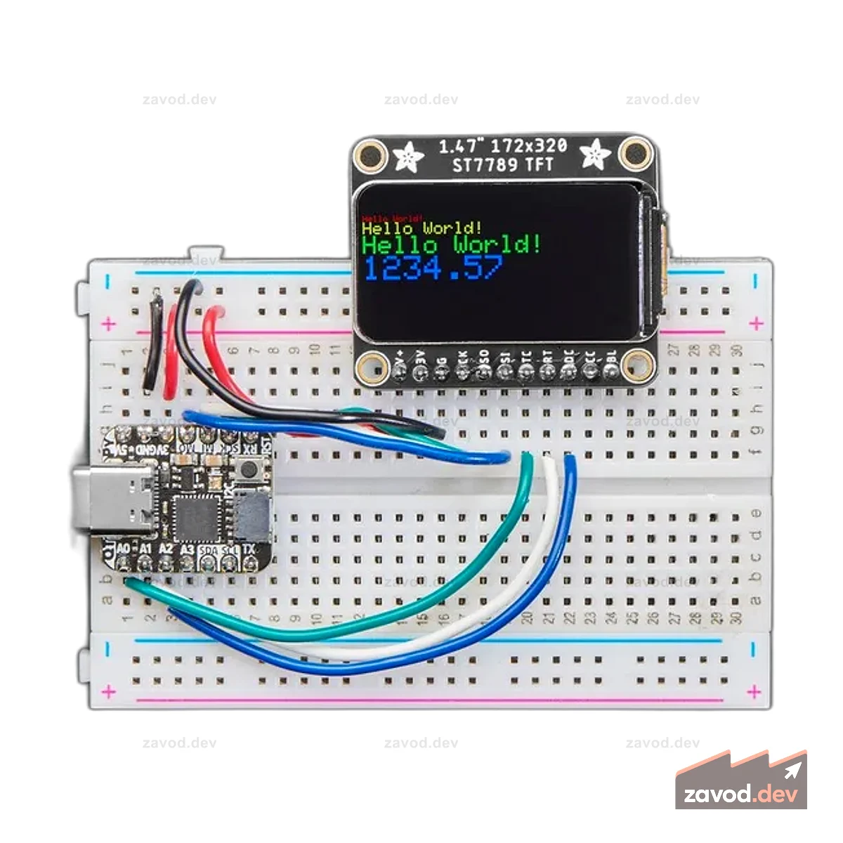 Adafruit 1,47 дюйма, 320x172, круглый, прямоугольный цветной IPS TFT-дисплей — ST7789