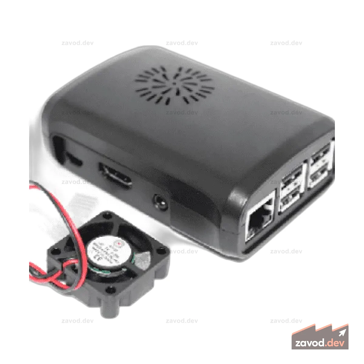 Корпус Raspberry Pi ABS с вентилятором (задняя часть)