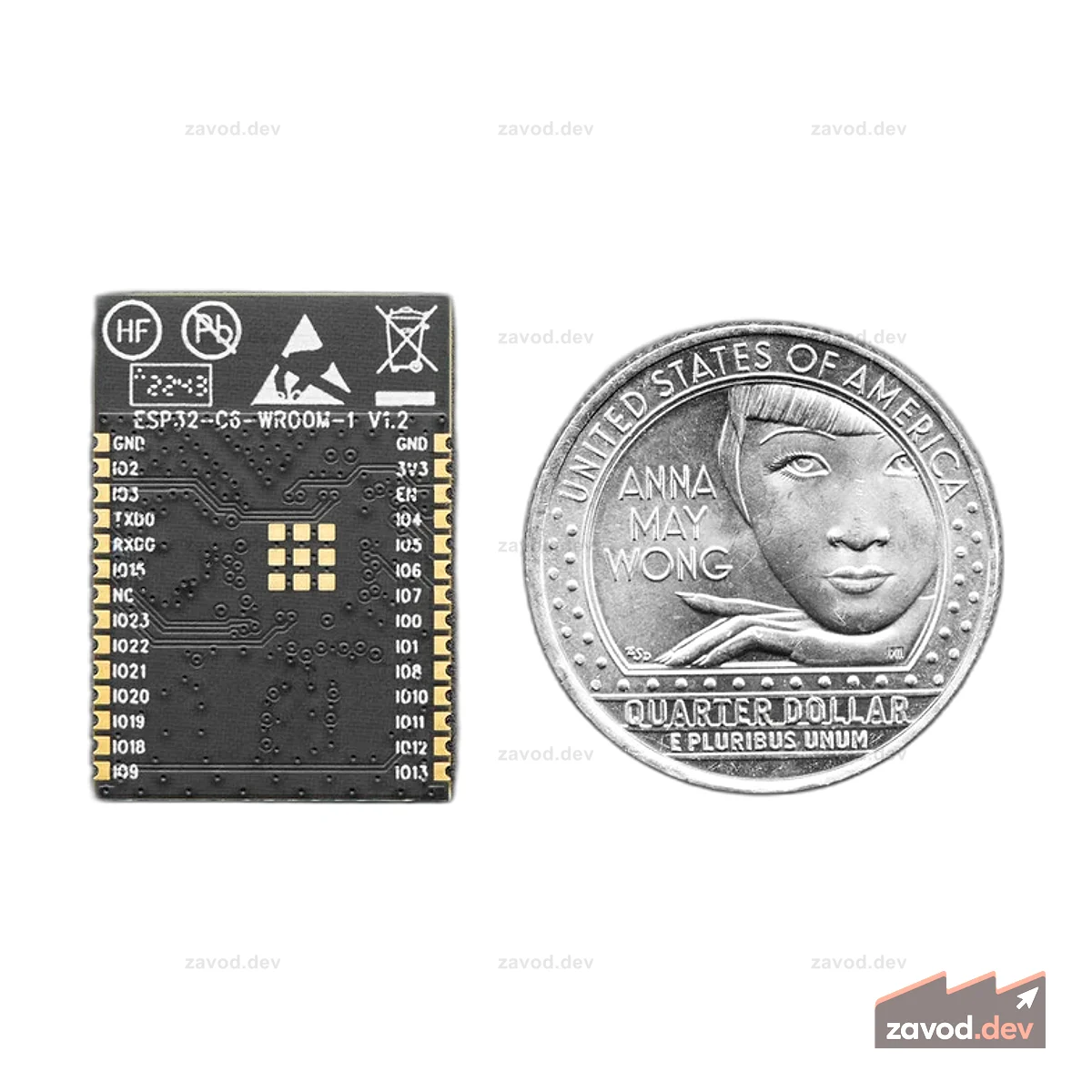 ESP32-C6-WROOM-1-N4 Инженерный модуль — антенна на печатной плате Quad SPI Flash 4 МБ
