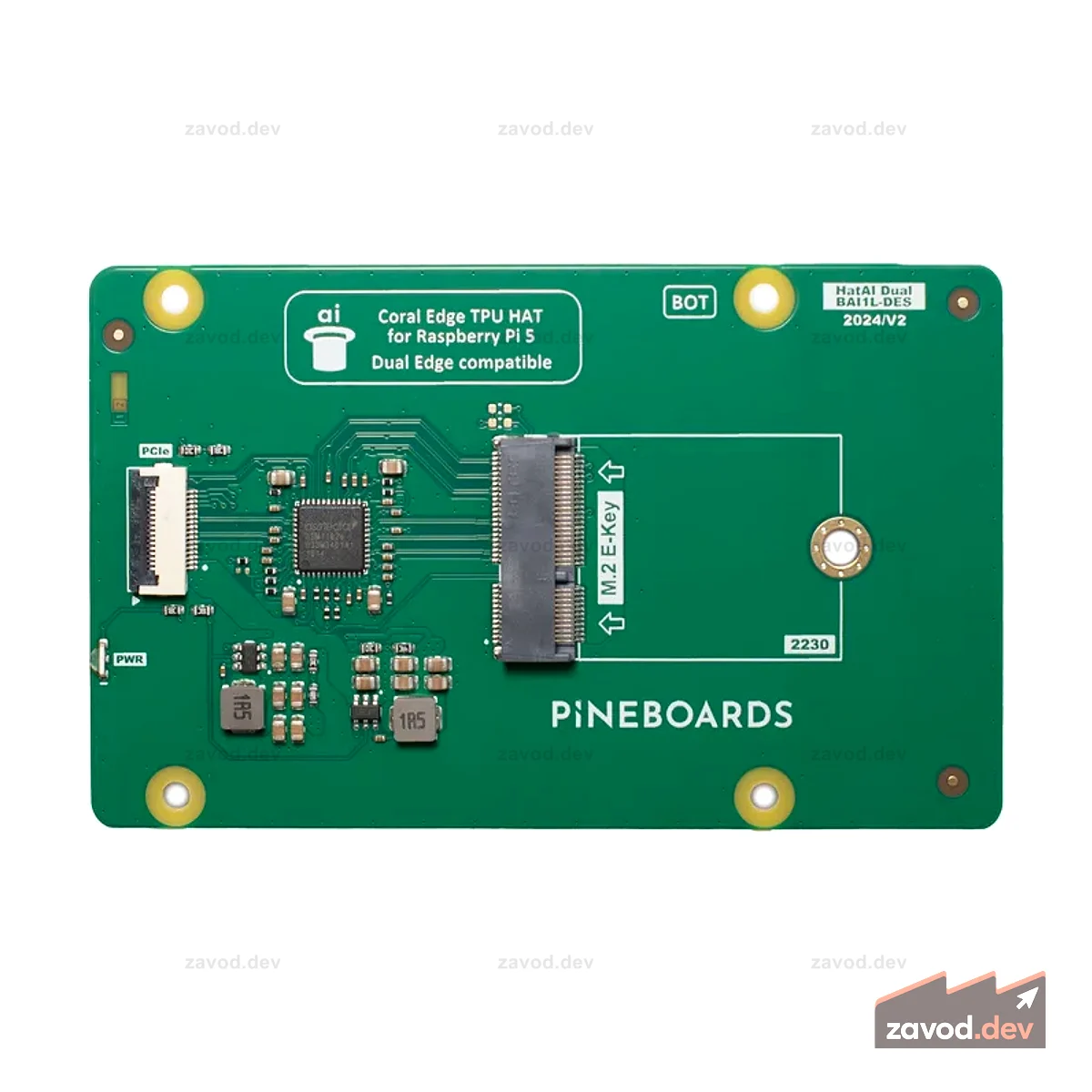Шляпа из сосновых досок Ай! Двойной для Raspberry Pi 5