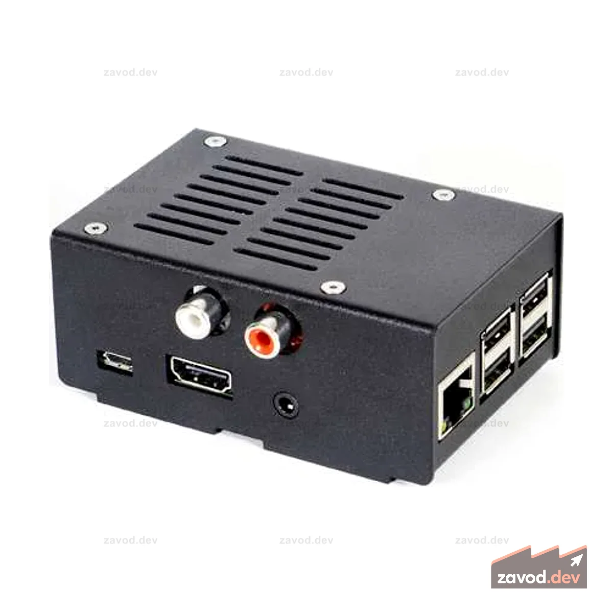 Стальной корпус для HiFiBerry DAC+, черная крышка
