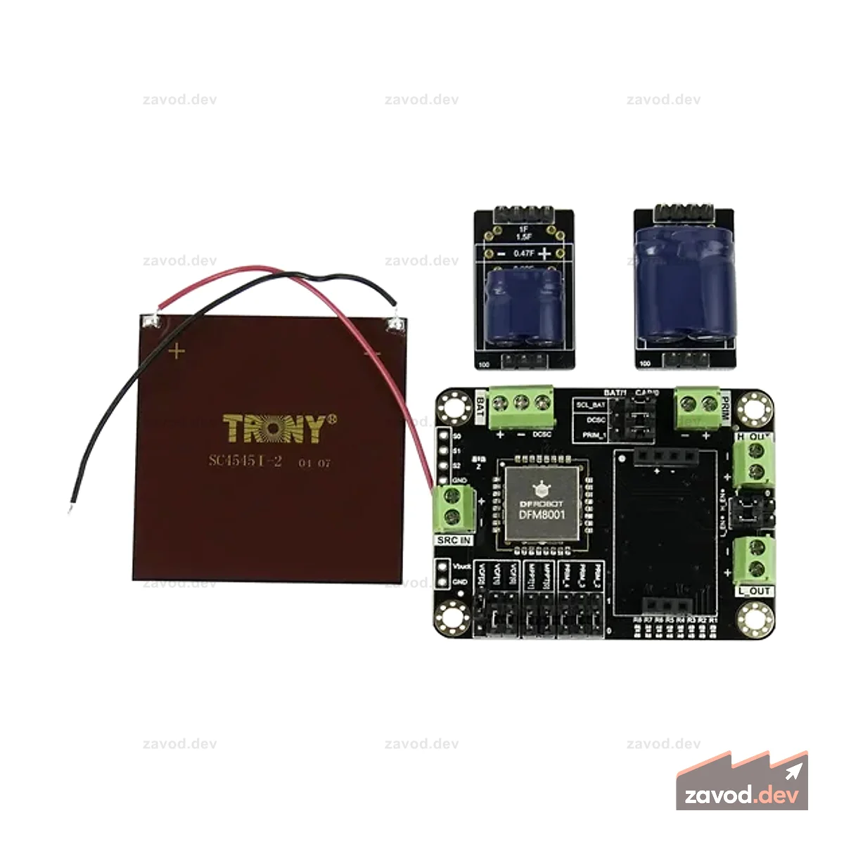DFM8001 Комплект для сбора энергии из окружающей среды в помещении (механический, тепловой, солнечный, RFEH)