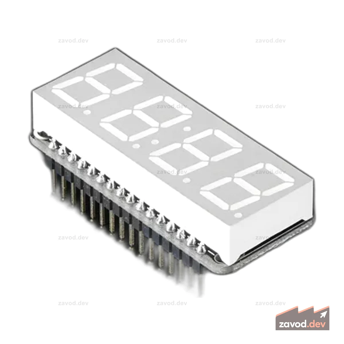 Adafruit 0,56-дюймовый 4-значный 7-сегментный дисплей FeatherWing — зеленый
