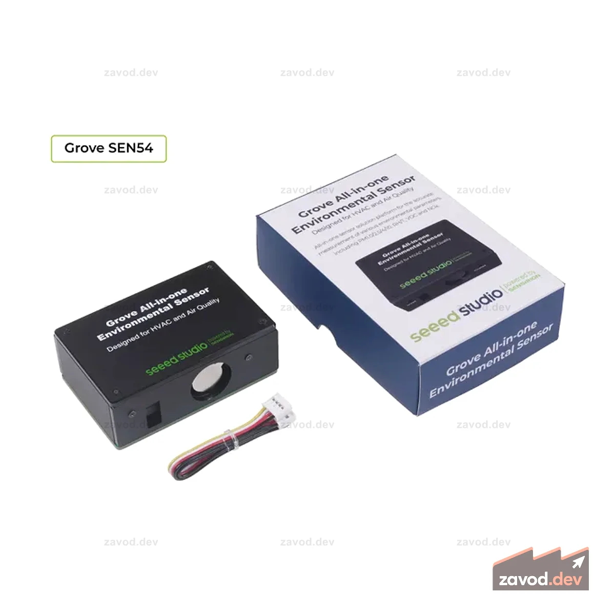 Grove - SEN54 Универсальный датчик окружающей среды - VOC, RH, температура, PM1.0/2.5/4/10 с собственными алгоритмами, HVAC, очиститель воздуха