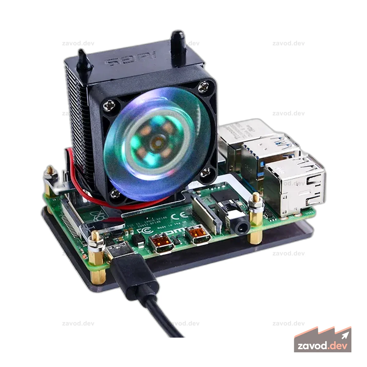 Вентилятор охлаждения процессора Black Warrior ICE Tower для Raspberry Pi (поддержка Pi 4)