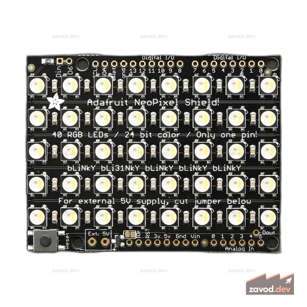 Adafruit NeoPixel Shield - 40 RGBW - Теплый белый - ~3000K