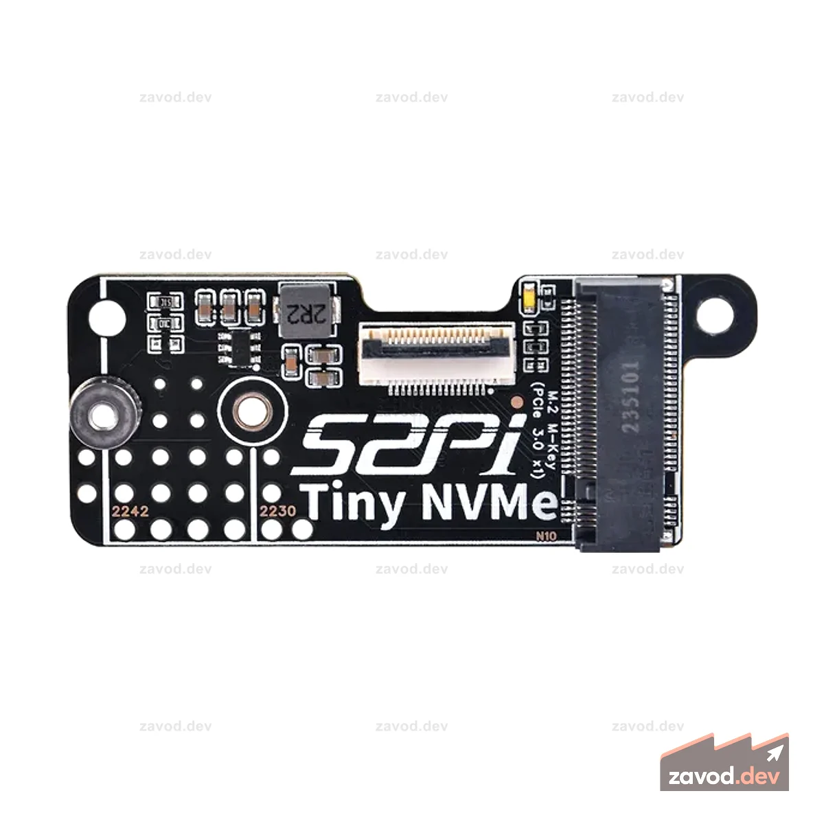 52Pi N10 Tiny PCIe M.2 Key-M NVMe SSD Периферийная плата PCIe для Raspberry Pi 5, поддержка M.2 NVMe SSD 2230 2242