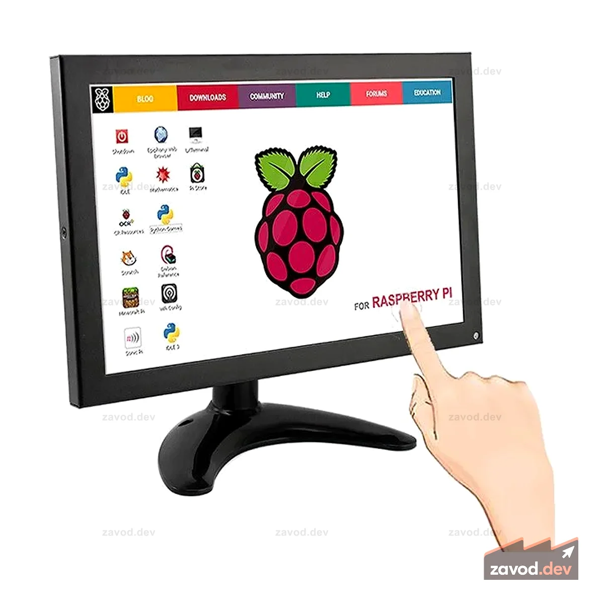 Elecrow HEV1001(RR101) 10,1-дюймовый портативный монитор 1280x800 с металлическим корпусом IPS-экраном с сенсорной функцией для моноблока Raspberry Pi