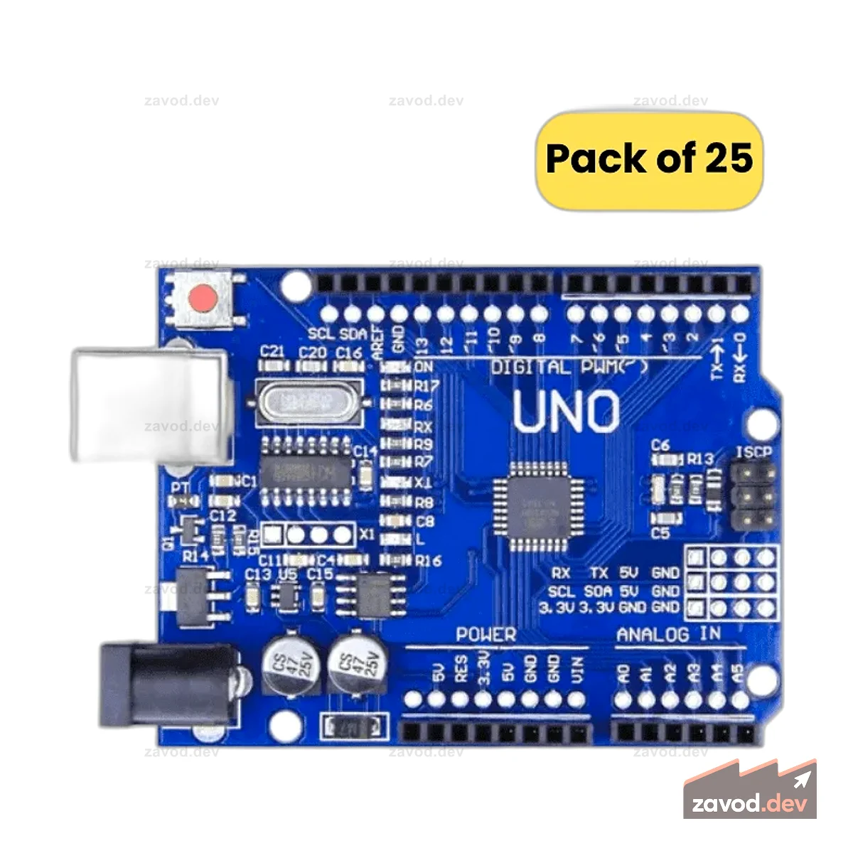 Плата, совместимая с SMD Arduino UNO (25 шт. в упаковке)