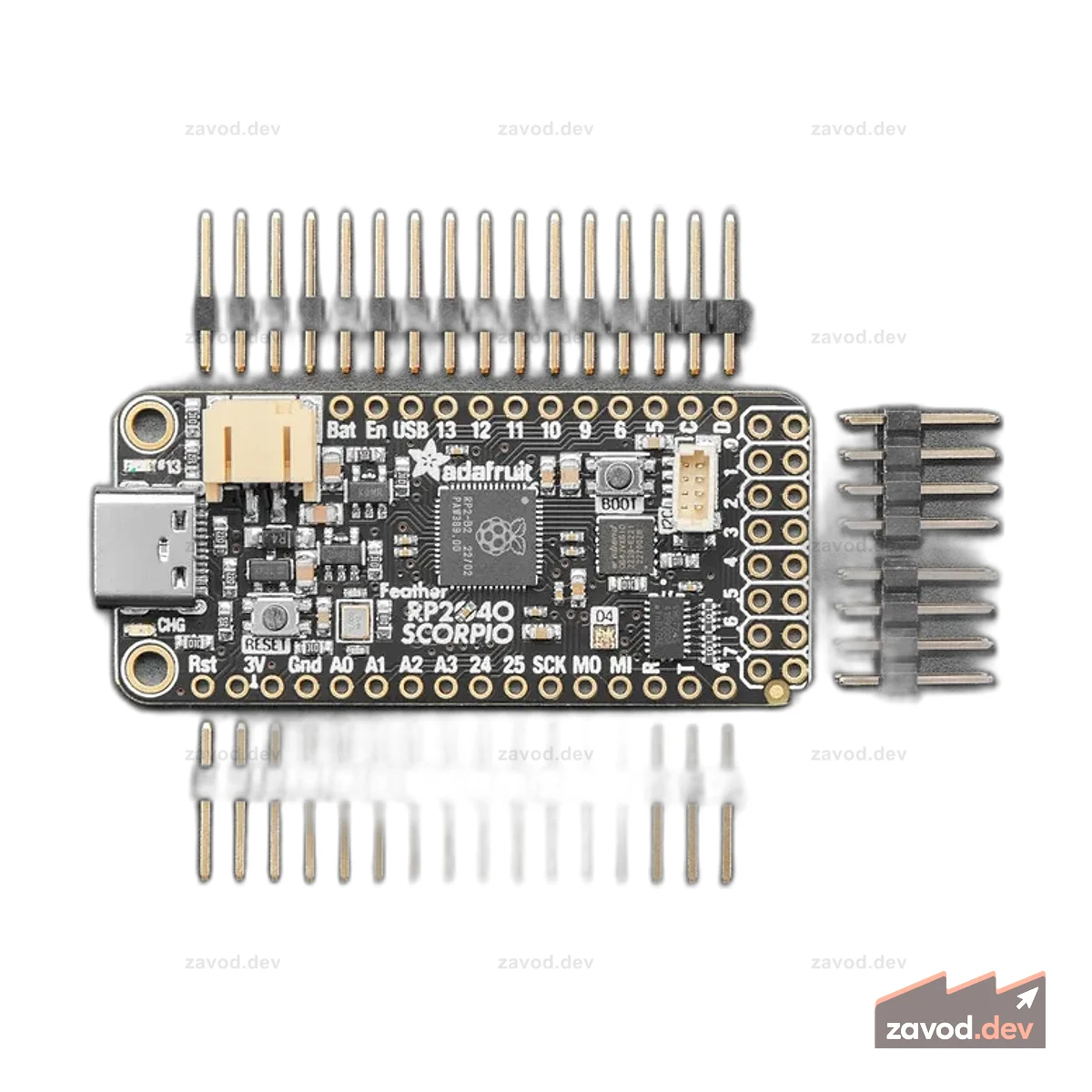Adafruit Feather RP2040 SCORPIO - 8-канальный NeoPixel