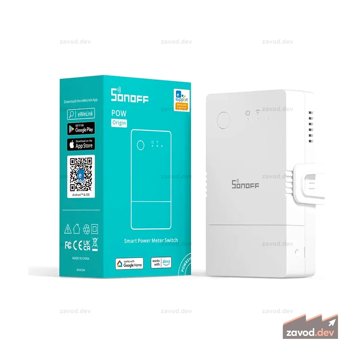 Умное реле Sonoff Wi-Fi с измерителем мощности (16А)