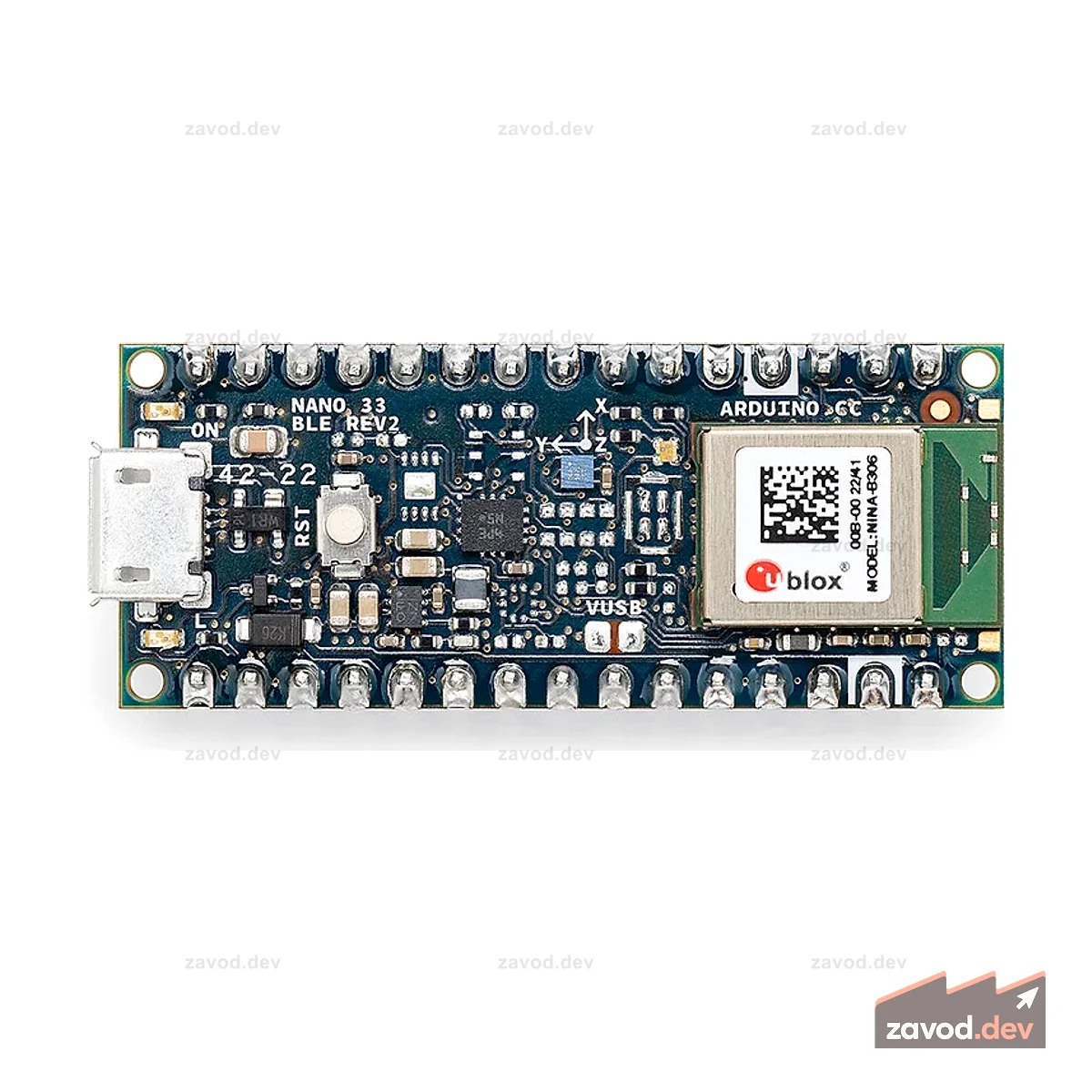 Arduino Nano 33 BLE Rev2 с разъемами