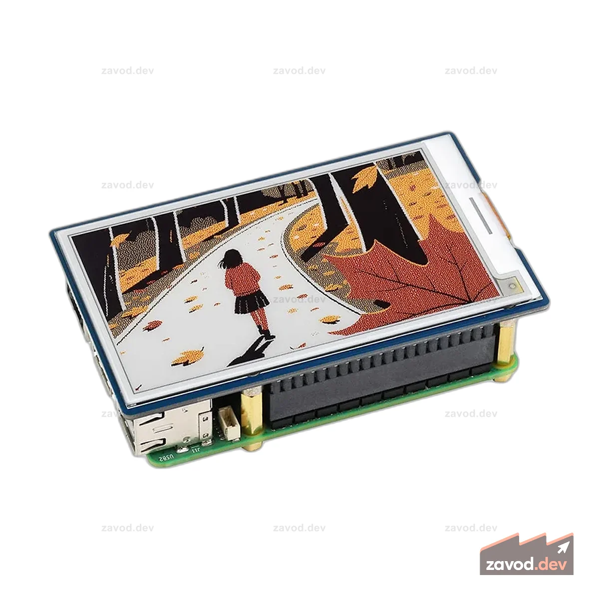3,7-дюймовая шляпа из электронной бумаги (G) для Raspberry Pi — красный/желтый/черный/белый