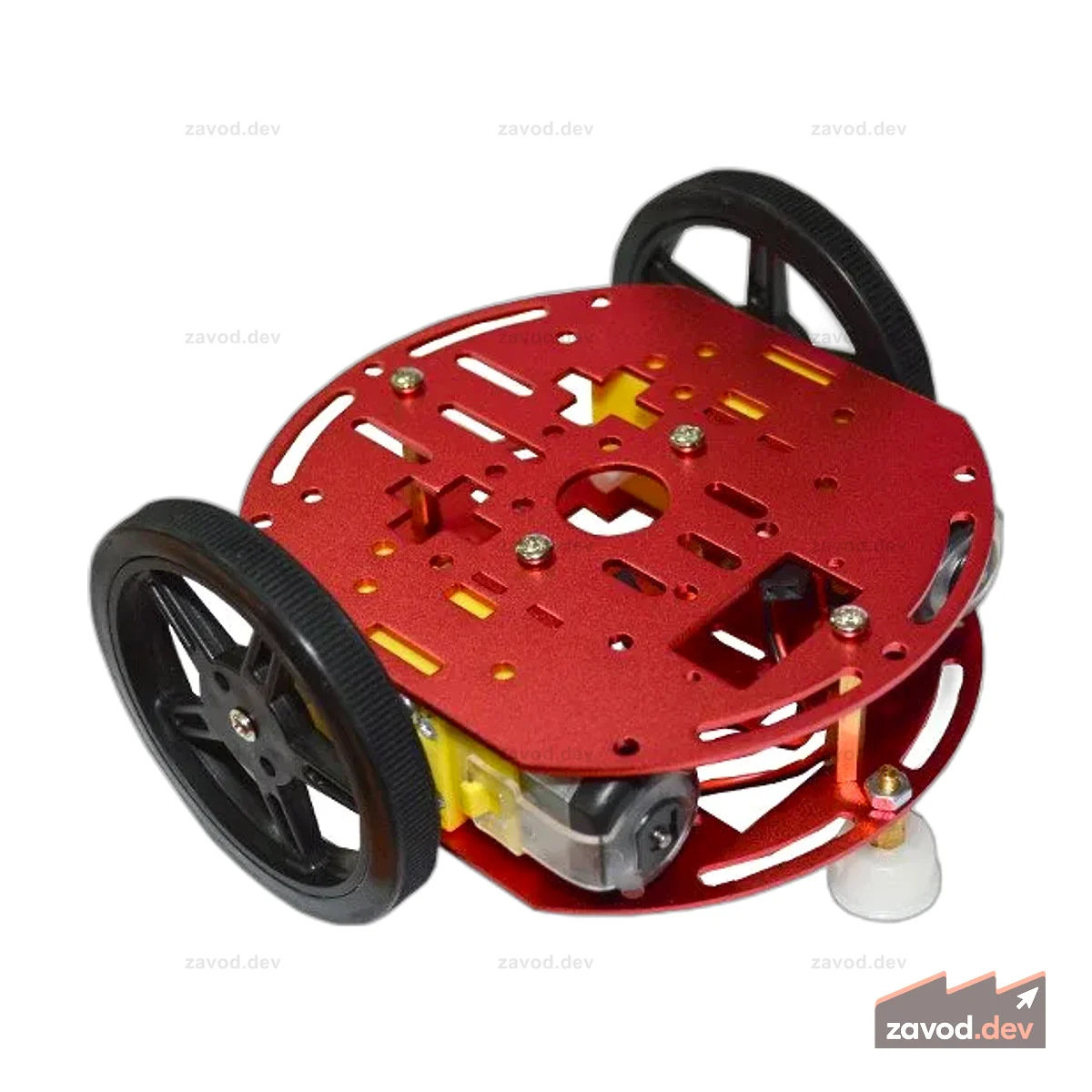 ROBOT-2WD-KIT2 - METAL ROBOT CHASSIS KIT WITH TWO WHEELS, TWO DC GEAR MOTORS, ONE FREE WHEEL.