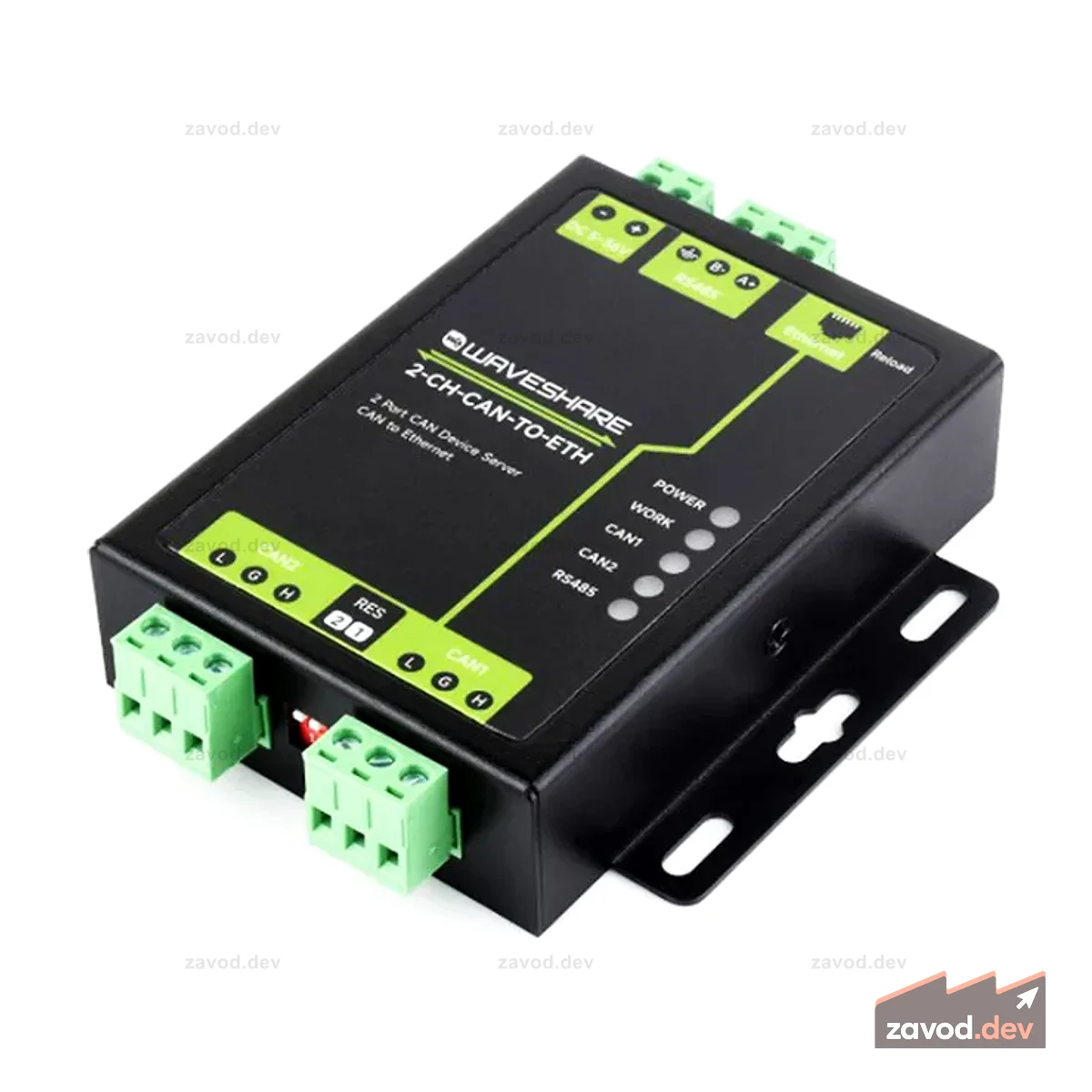 Waveshare Industrial 2-канальный CAN-сервер Ethernet - 2-канальный CAN + RS485 + порт Ethernet