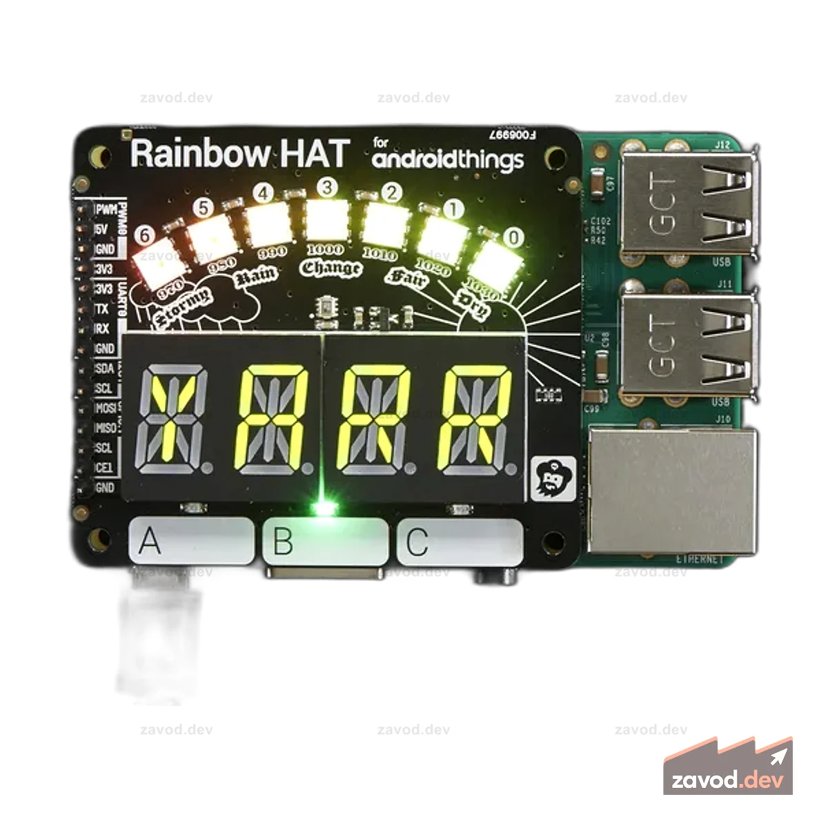 ШЛЯПА Pimoroni Rainbow для Android Things™ и Raspberry Pi