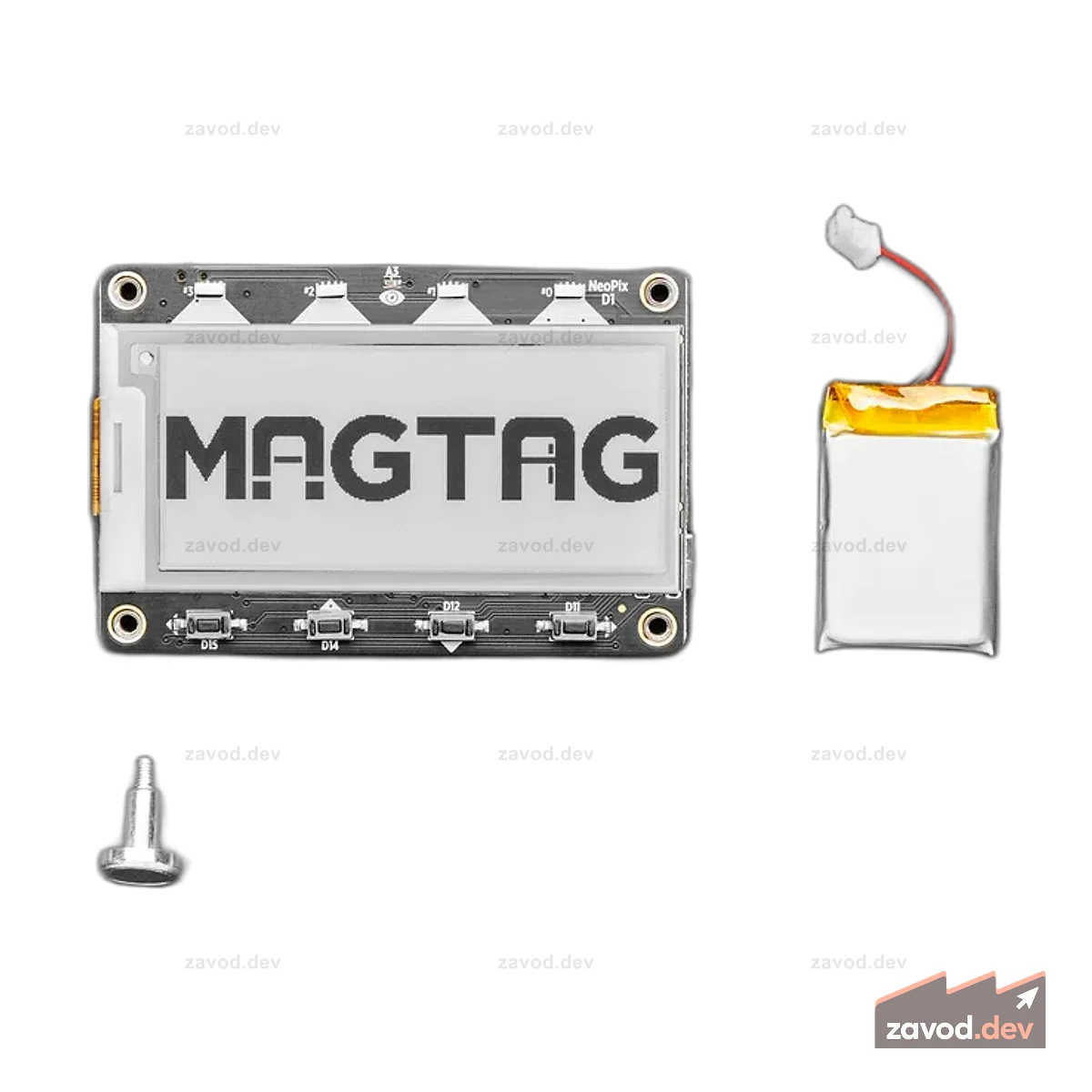 Стартовый комплект Adafruit MagTag — 2,9-дюймовый дисплей E-Ink WiFi с оттенками серого