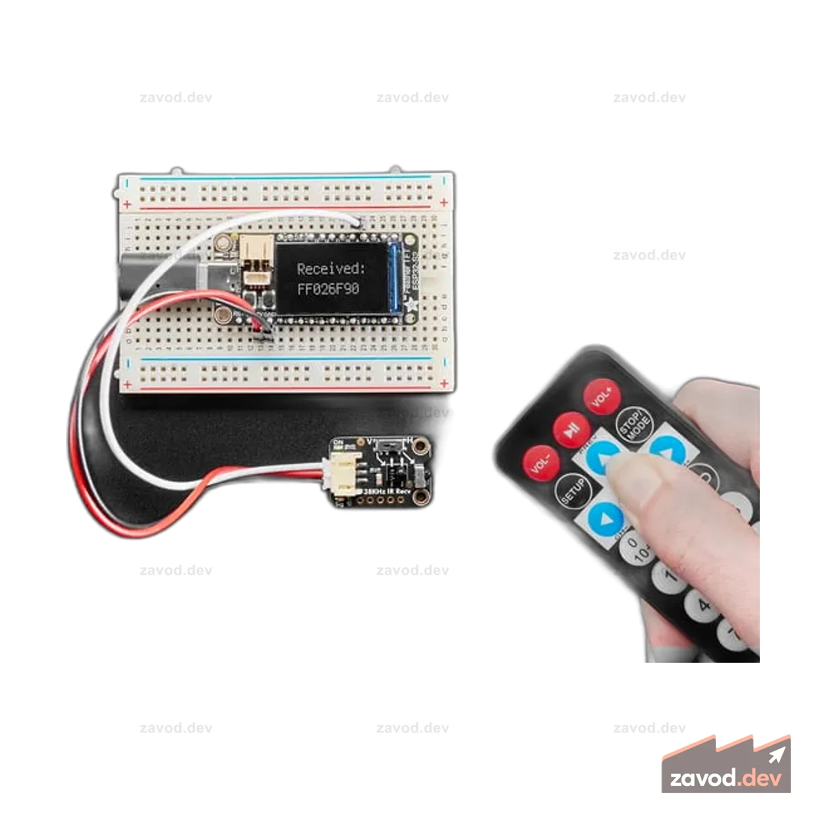 Инфракрасный ИК-приемник Adafruit дистанционного управления - STEMMA JST PH 2 мм