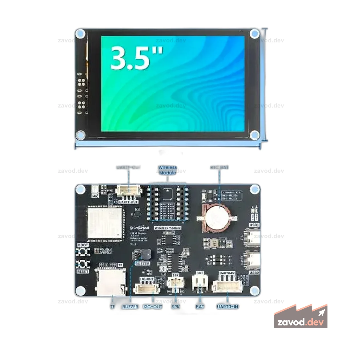 CrowPanel Advance 3,5-дюймовый HMI ESP32 AI-дисплей для искусственного интеллектуального сенсорного экрана IPS Meshtastic 480x320 с чехлом