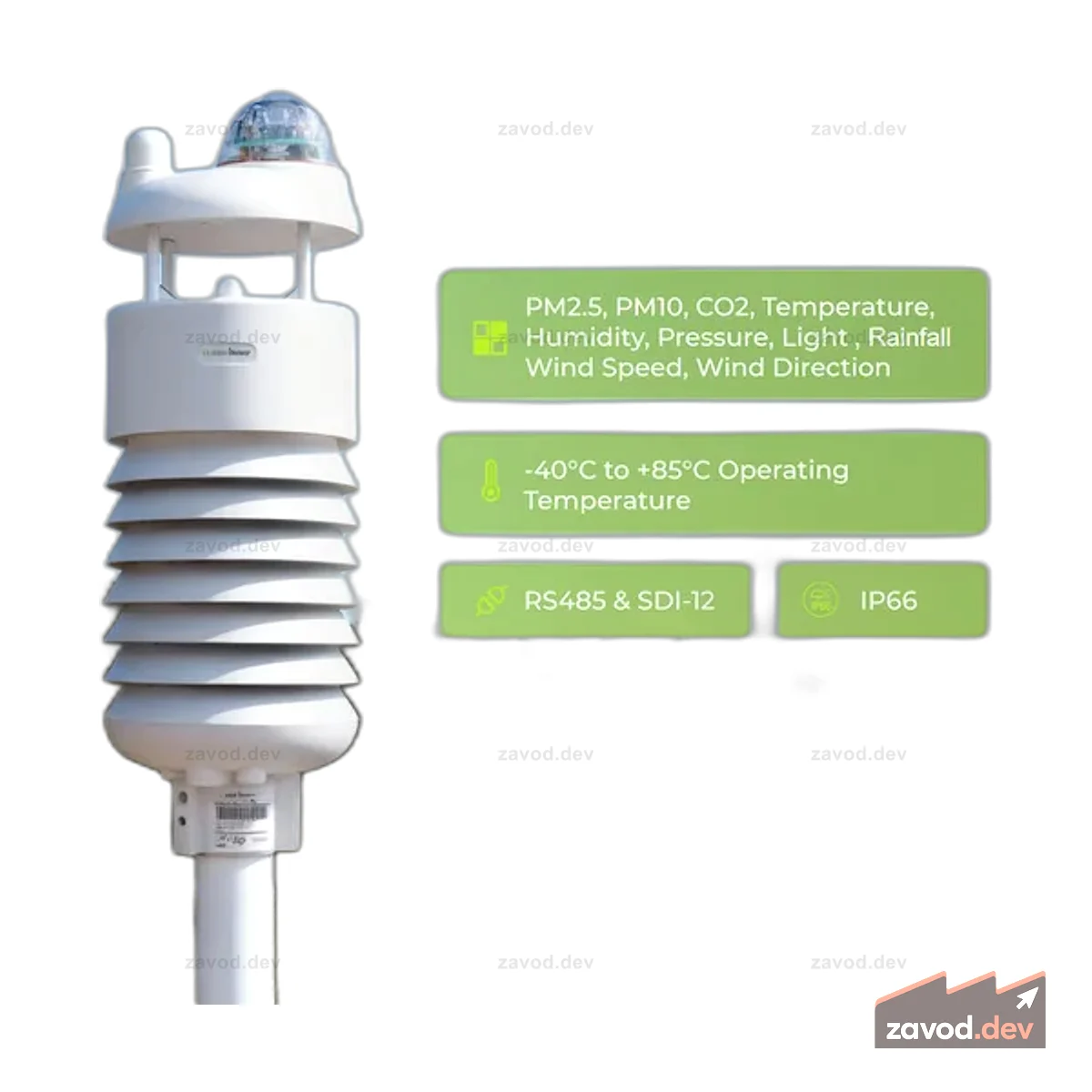 Компактный датчик погоды SenseCAP S1000 V2 «10 в 1»