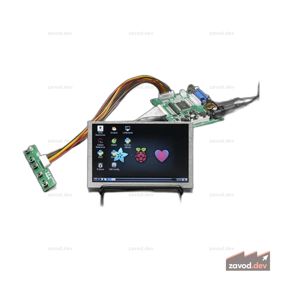 Дисплей HDMI 4 Pi 5 без сенсорного экрана 800x480 – HDMI/VGA/NTSC/PAL