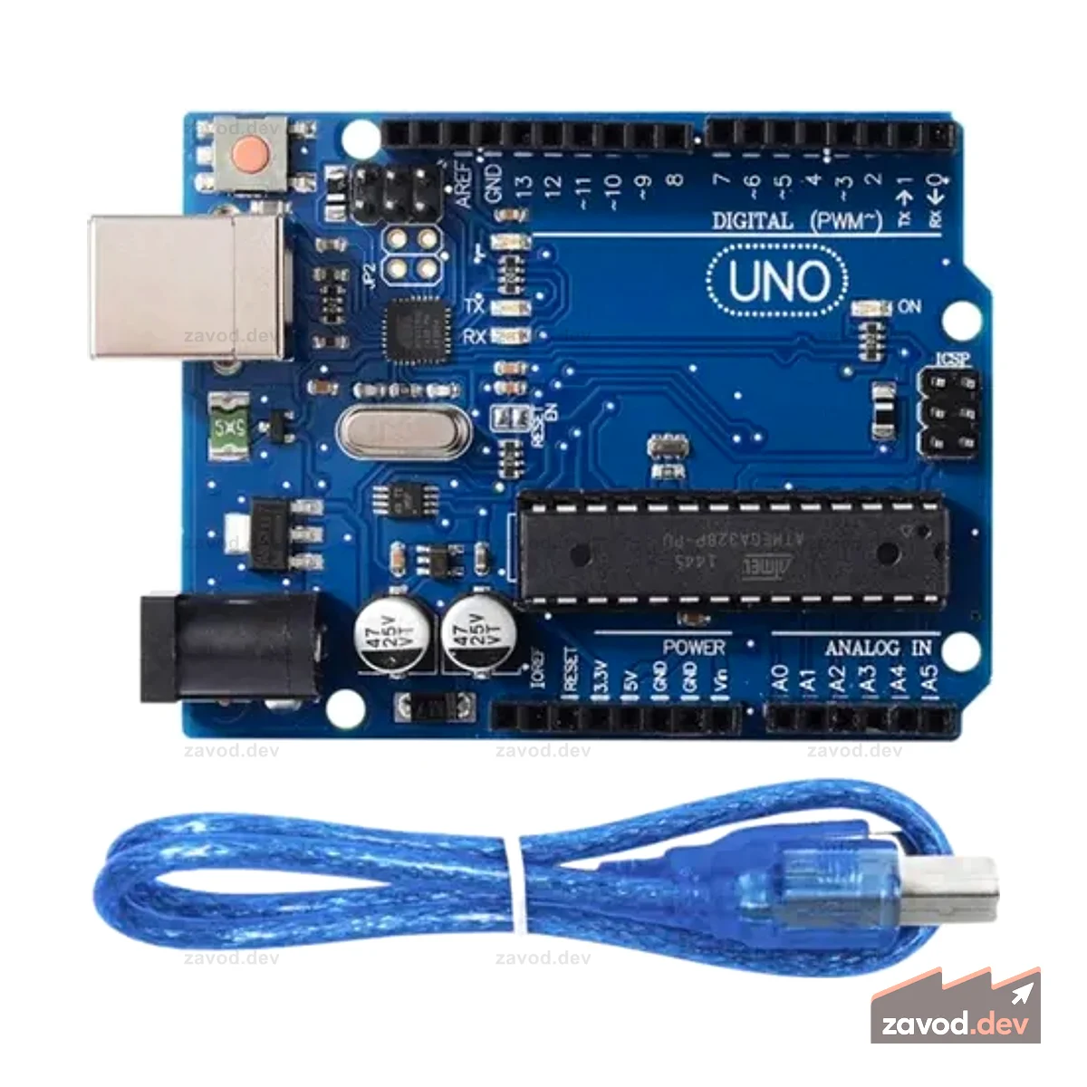 Плата Uno R3 ATmega328 DIP Arduino, совместимая с кабелем