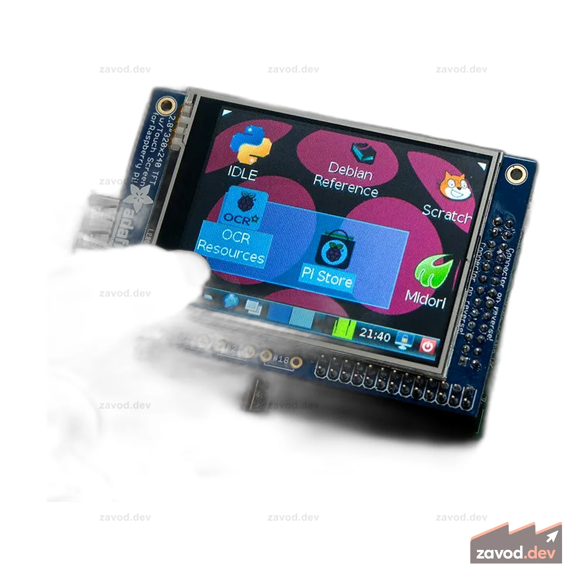 Мини-комплект PiTFT — 2,8-дюймовый TFT-экран 320x240 с сенсорным экраном для Raspberry Pi