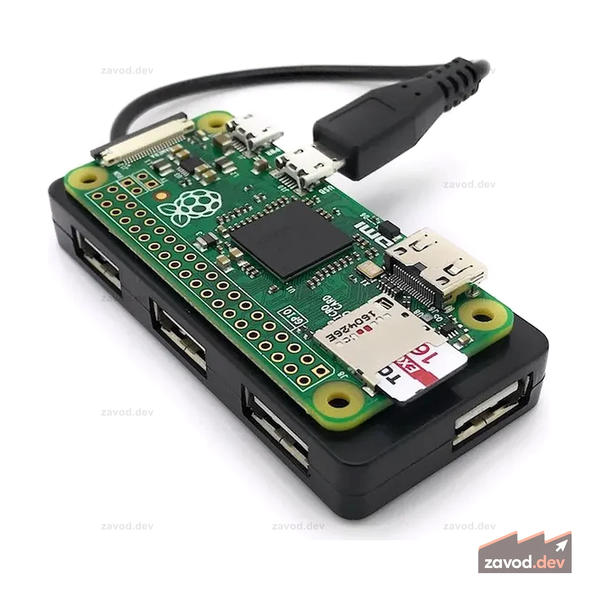 4-портовый концентратор Micro USB 2.0 OTG schwarz