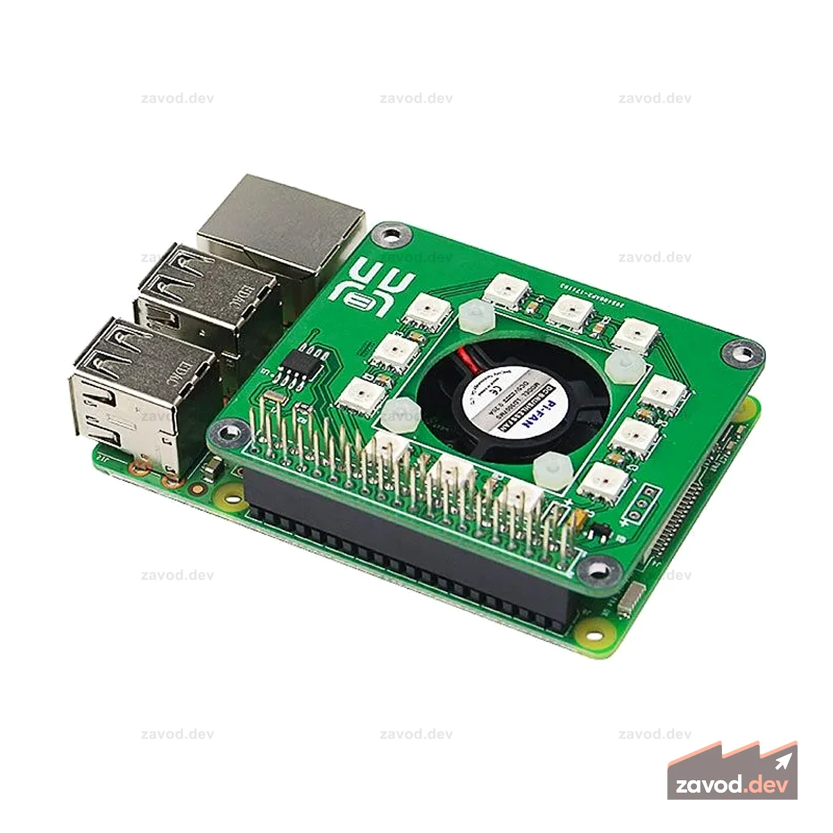 Raspberry Pi 3 Интеллектуальный вентилятор температуры/RGB LED/DS1302 Часы реального времени Hat Baord