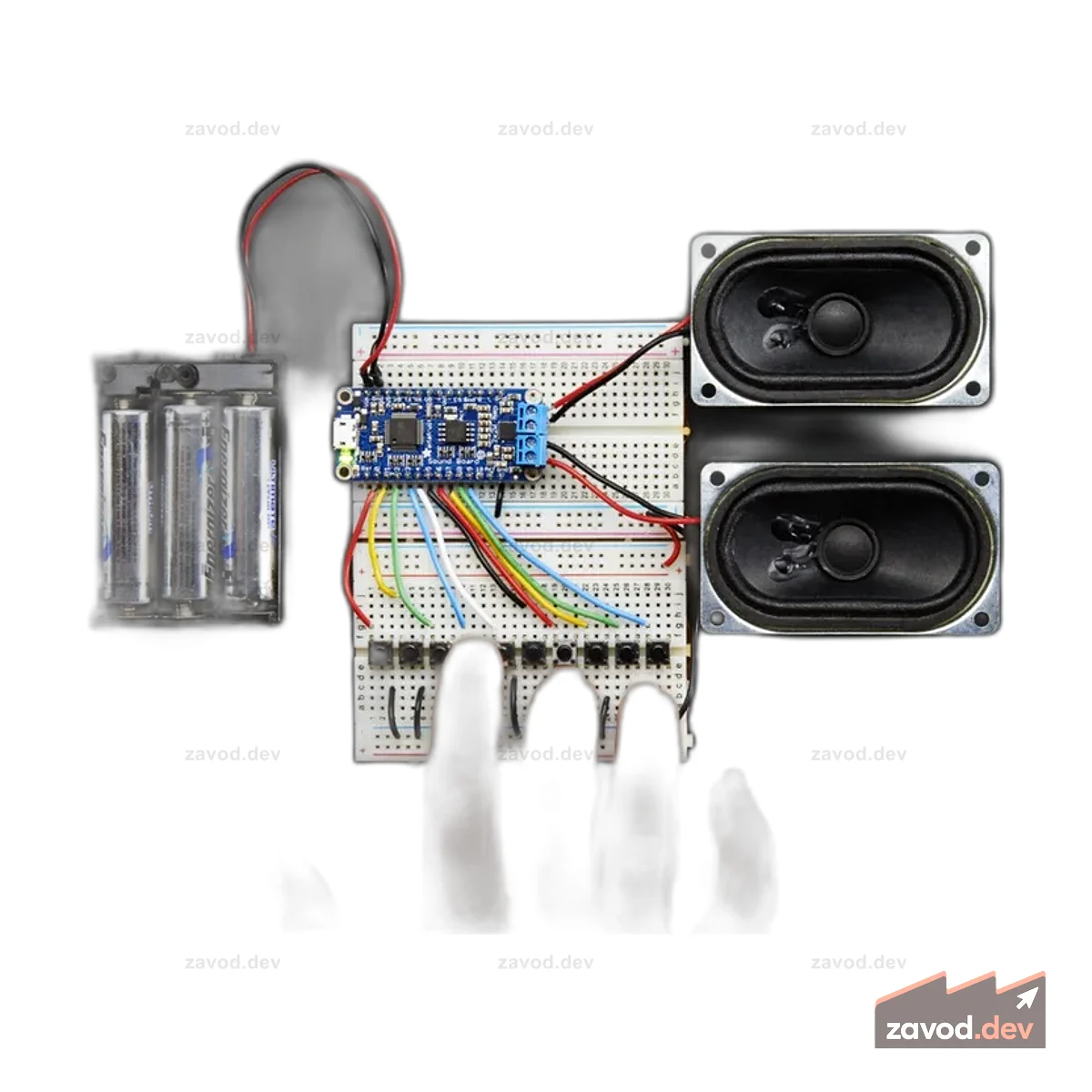 Звуковая плата Adafruit Audio FX — триггер WAV/OGG — 16 МБ памяти с усилителем 2x2 Вт