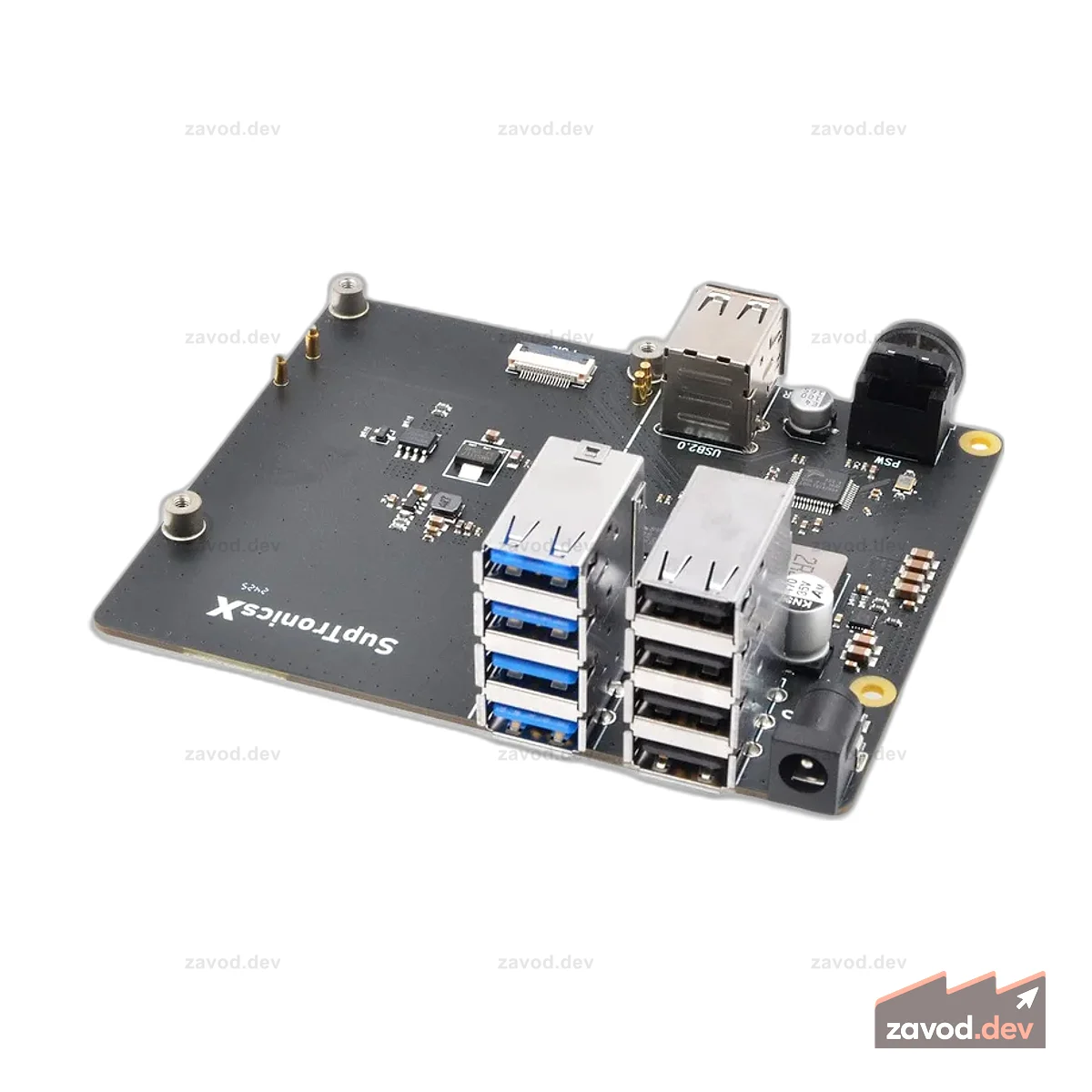 Дополнительный 10-портовый USB-концентратор SupTronics X1013 для Raspberry Pi 5