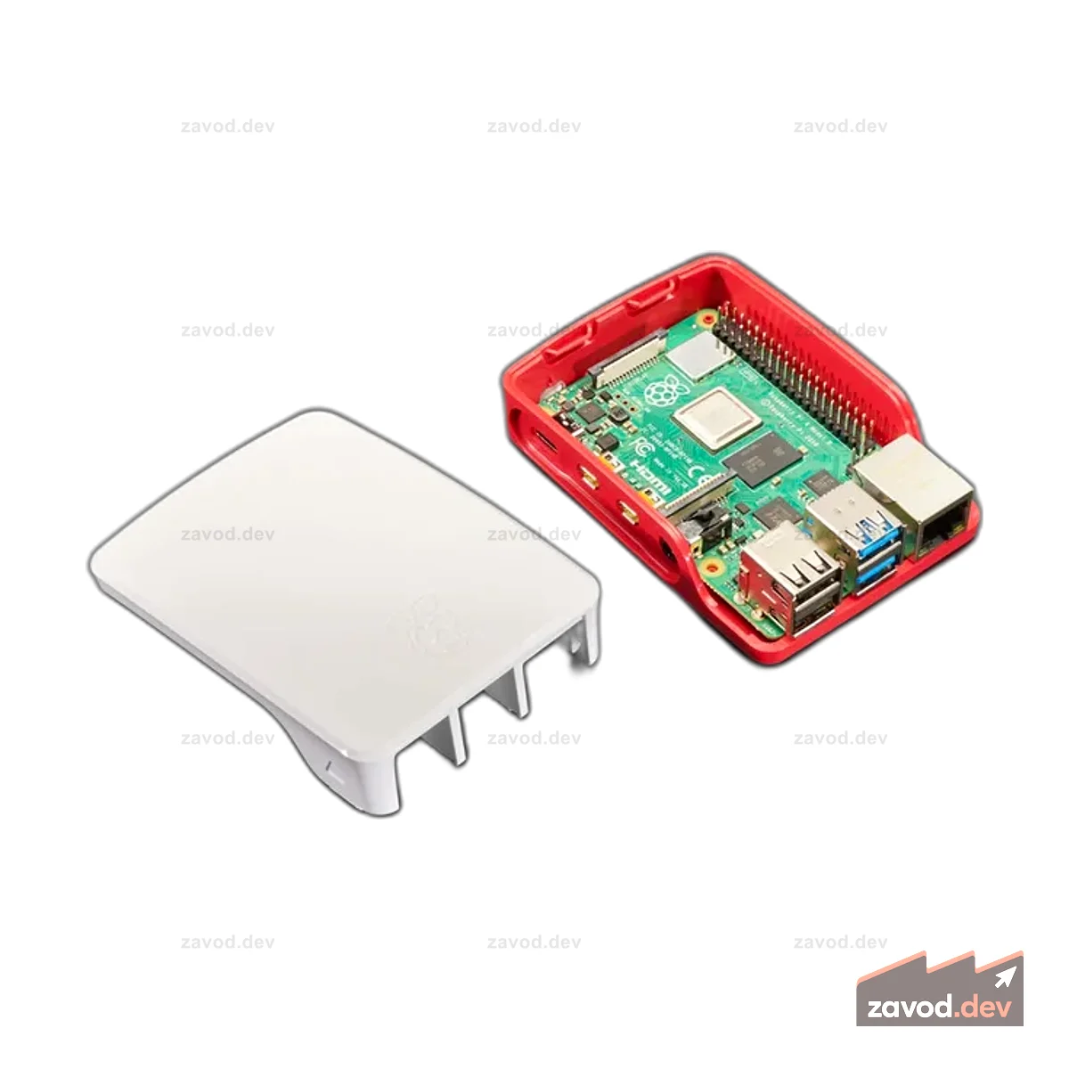 Официальный чехол Raspberry Pi Foundation Raspberry Pi 4 — красный белый