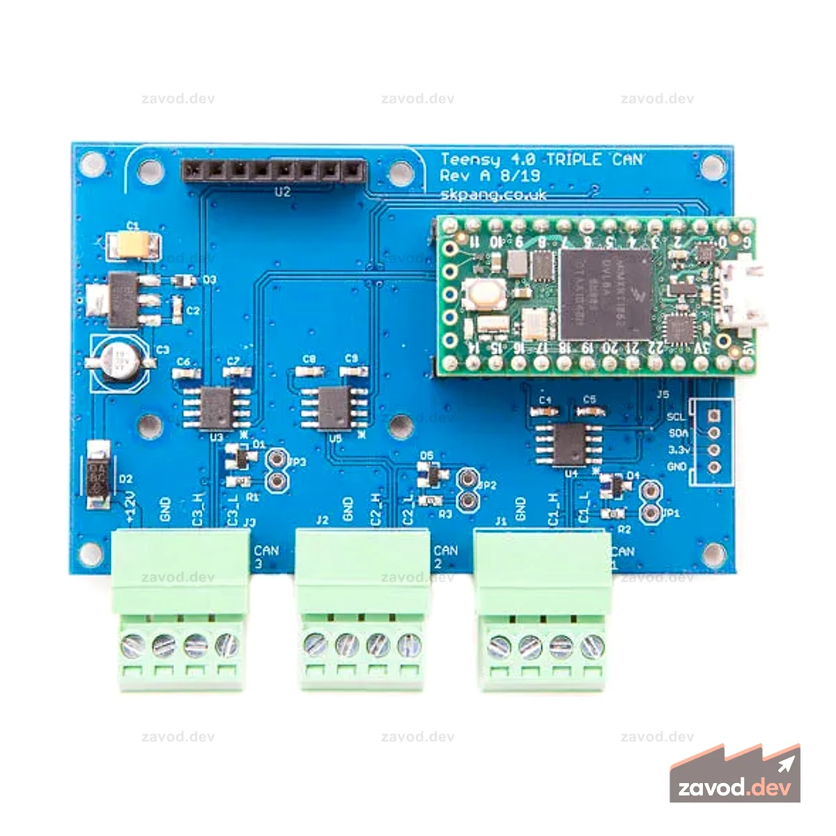 Teensy 4.0 Тройная плата CAN включает Teensy 4.0