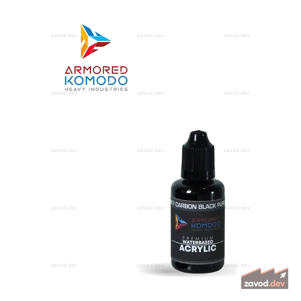 Arkom Акриловый пигмент на водной основе PBK7 Carbon Black Pure Pigment 30 мл PH730
