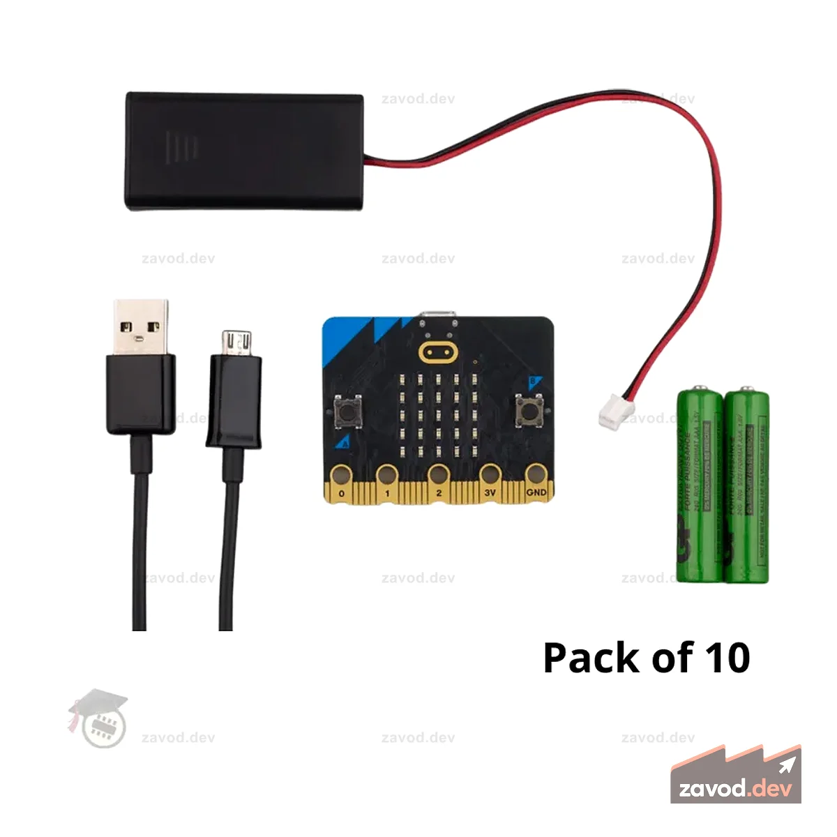 BBC Microbit v2.2 Пакет из 10 стартовых наборов (CLUB-пакет)