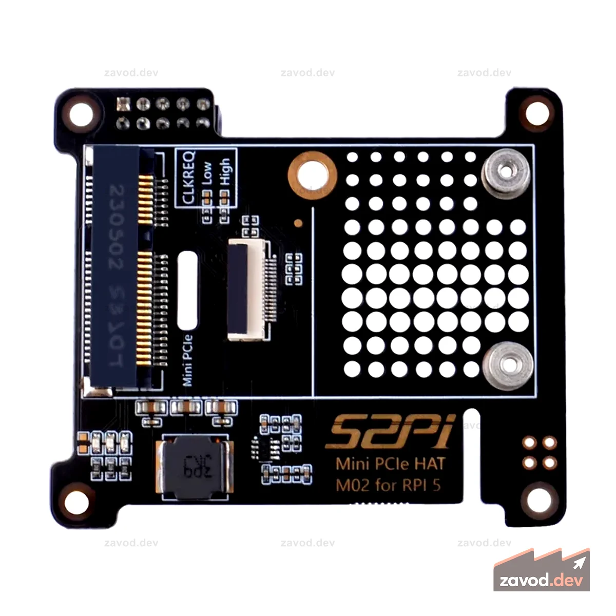 52Pi M02 PCIe Express to Mini PCIe HAT для Raspberry Pi 5, поддержка устройств Mini PCIe, сетевых карт, адаптер Mini PCIe