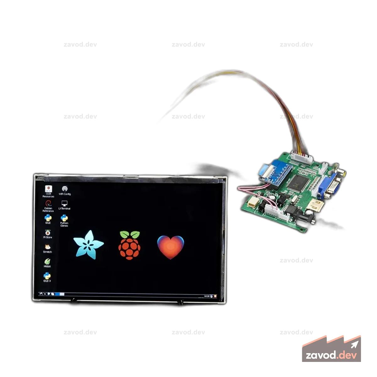 HDMI 4 Pi: 7 Display 1280x800 IPS - HDMI/VGA/NTSC/PAL