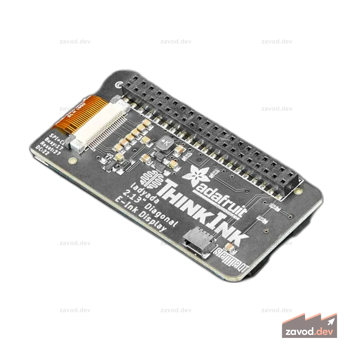 Adafruit 2,13-дюймовый монохромный чехол с электронными чернилами для Raspberry Pi — THINK INK