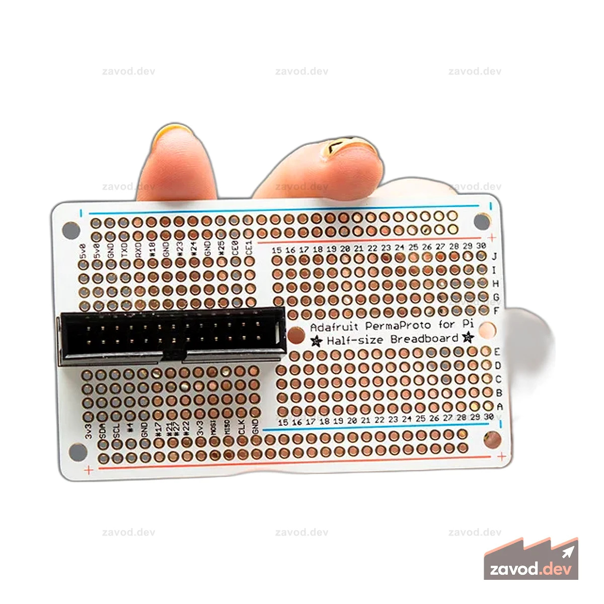 Комплект макетной платы Adafruit половинного размера Perma-Proto Raspberry Pi