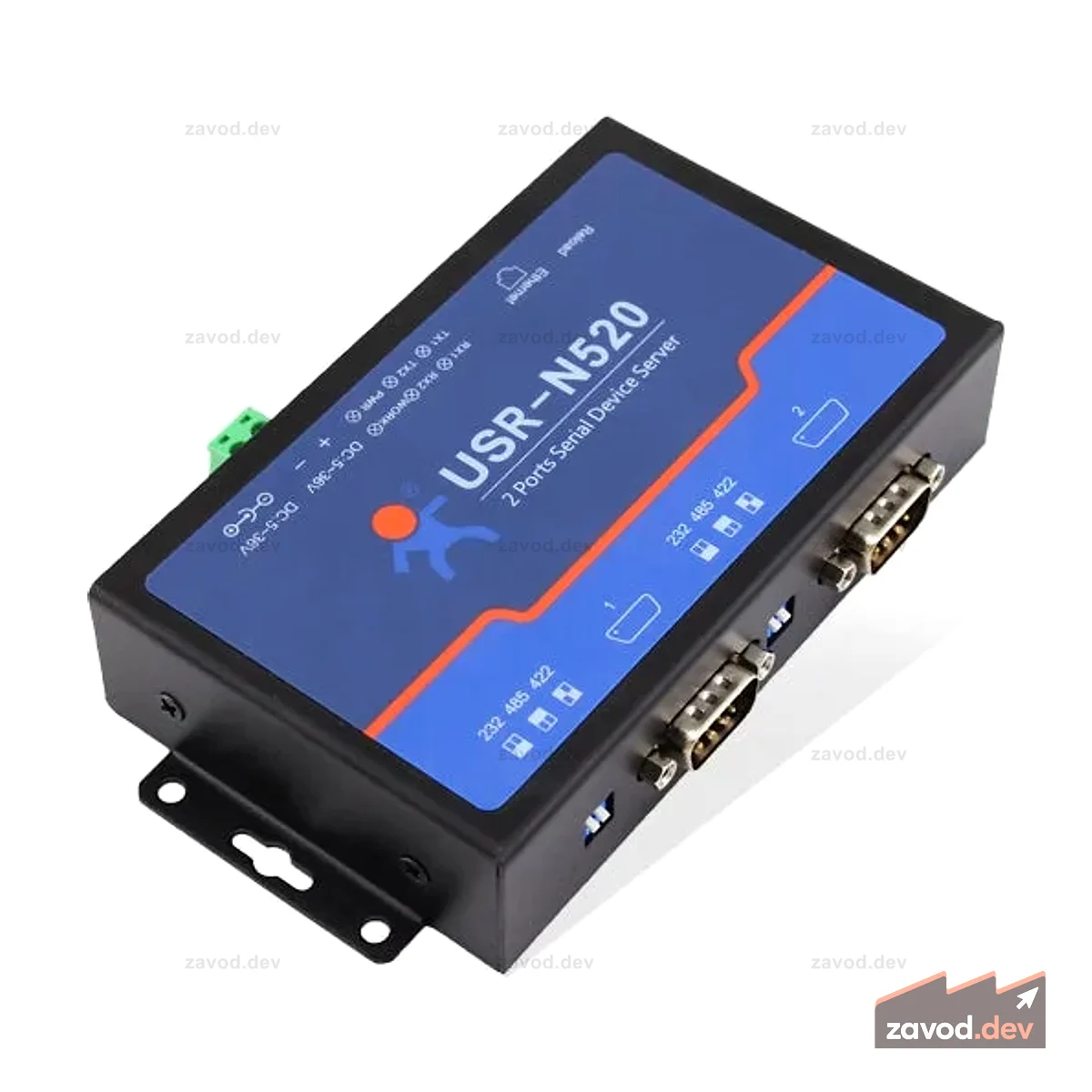 USR-N520 H7 Промышленный 2-портовый преобразователь RS232/RS422/RS485 или Ethernet