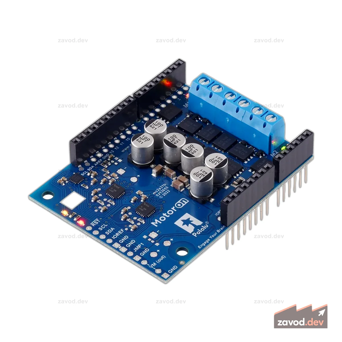 Motoron M2S24v16 Двойной экран контроллера двигателя высокой мощности для Arduino (припаянные разъемы)