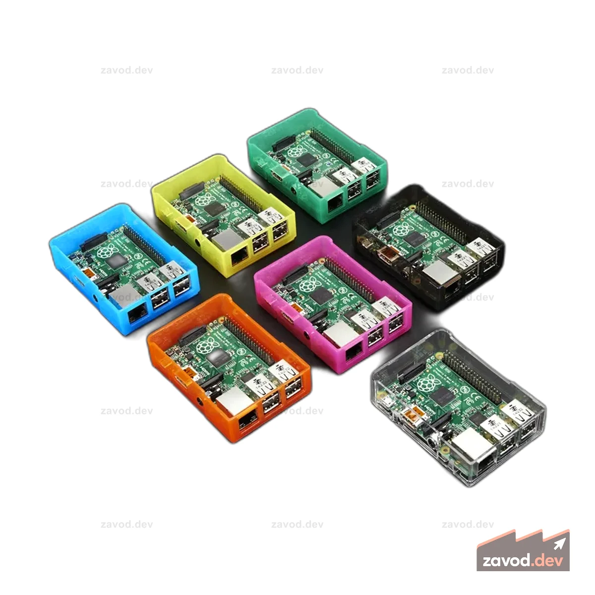 Основание корпуса Pi Model B+ / Pi 2 / Pi 3 — разные цвета