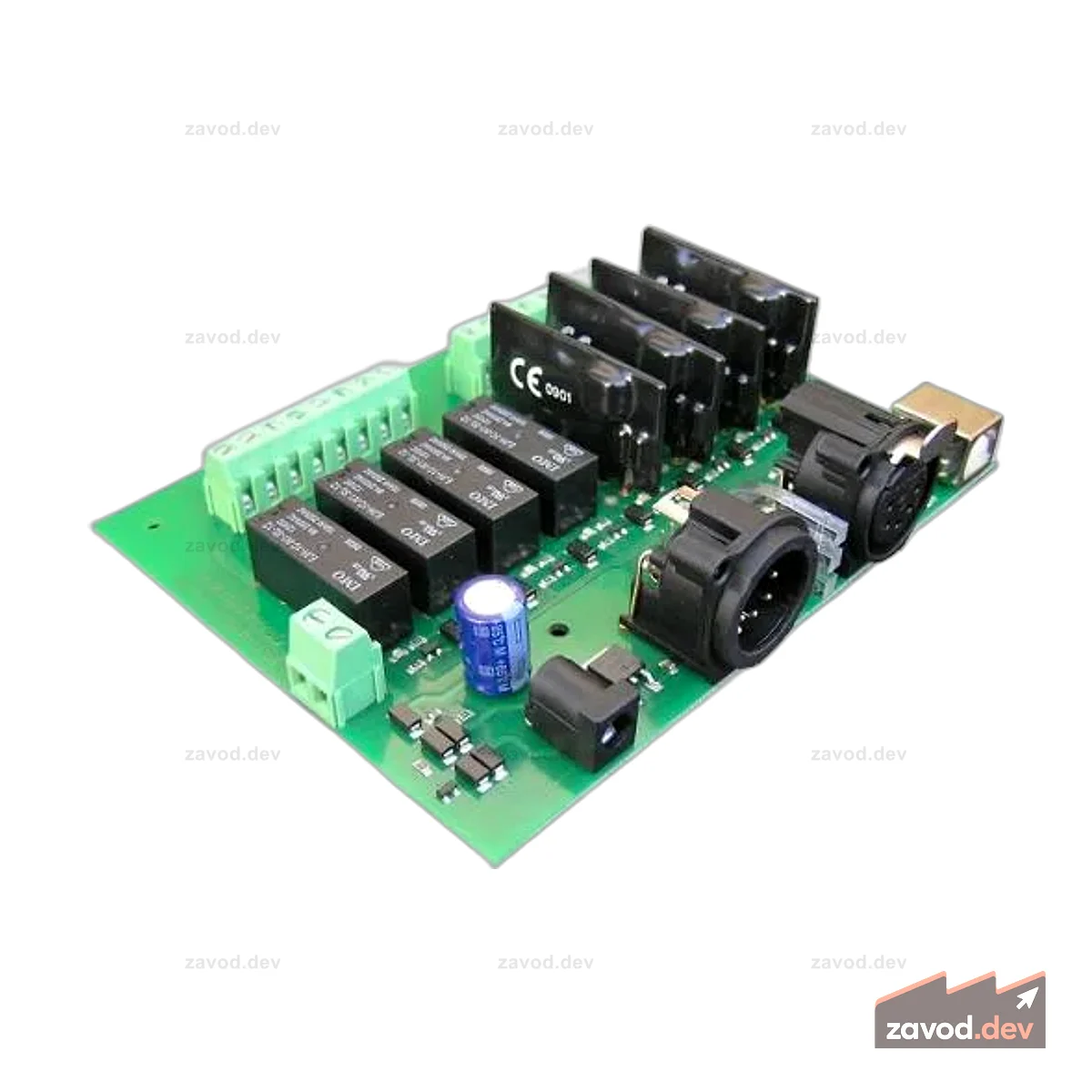 DMX-USB-RX-RLY8 Модуль релейных выходов, 4 реле, 4 диммера
