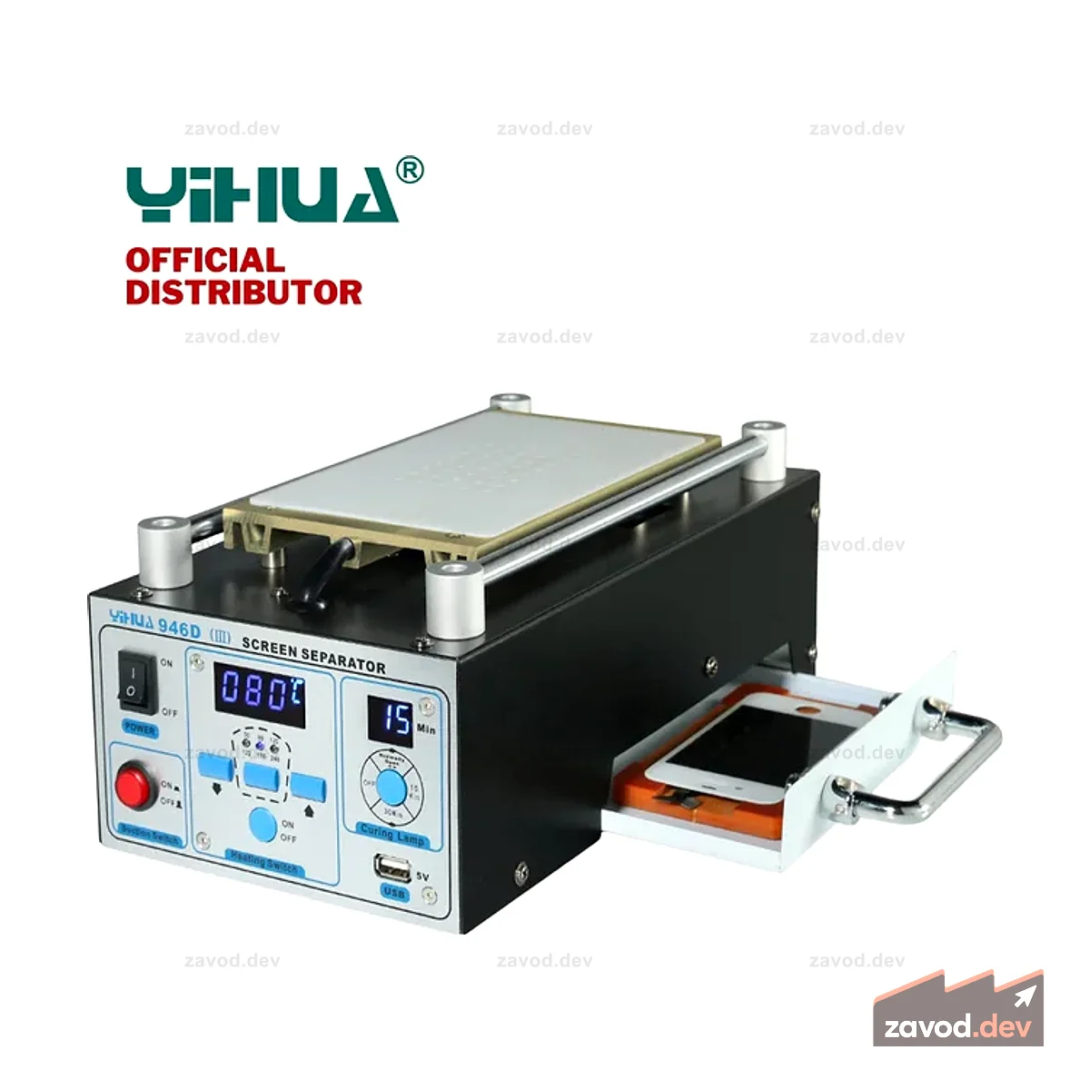 Yihua 946D-III 220 В вилка США сепаратор стекла с сенсорным экраном