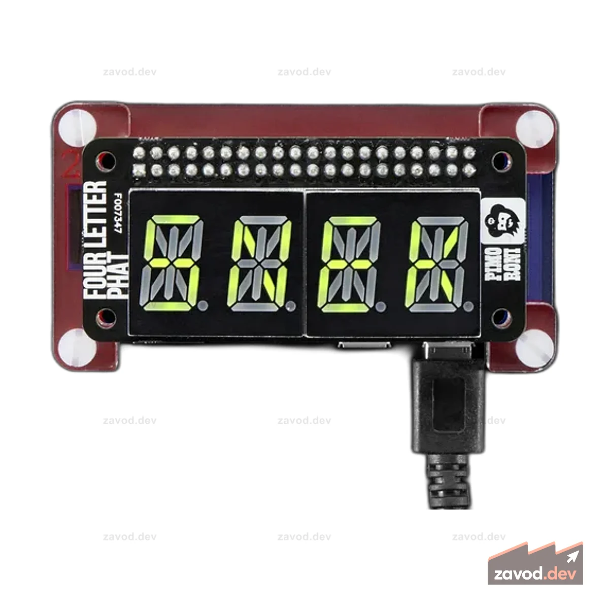 Четырехбуквенный pHAT Pimoroni для Raspberry Pi Zero