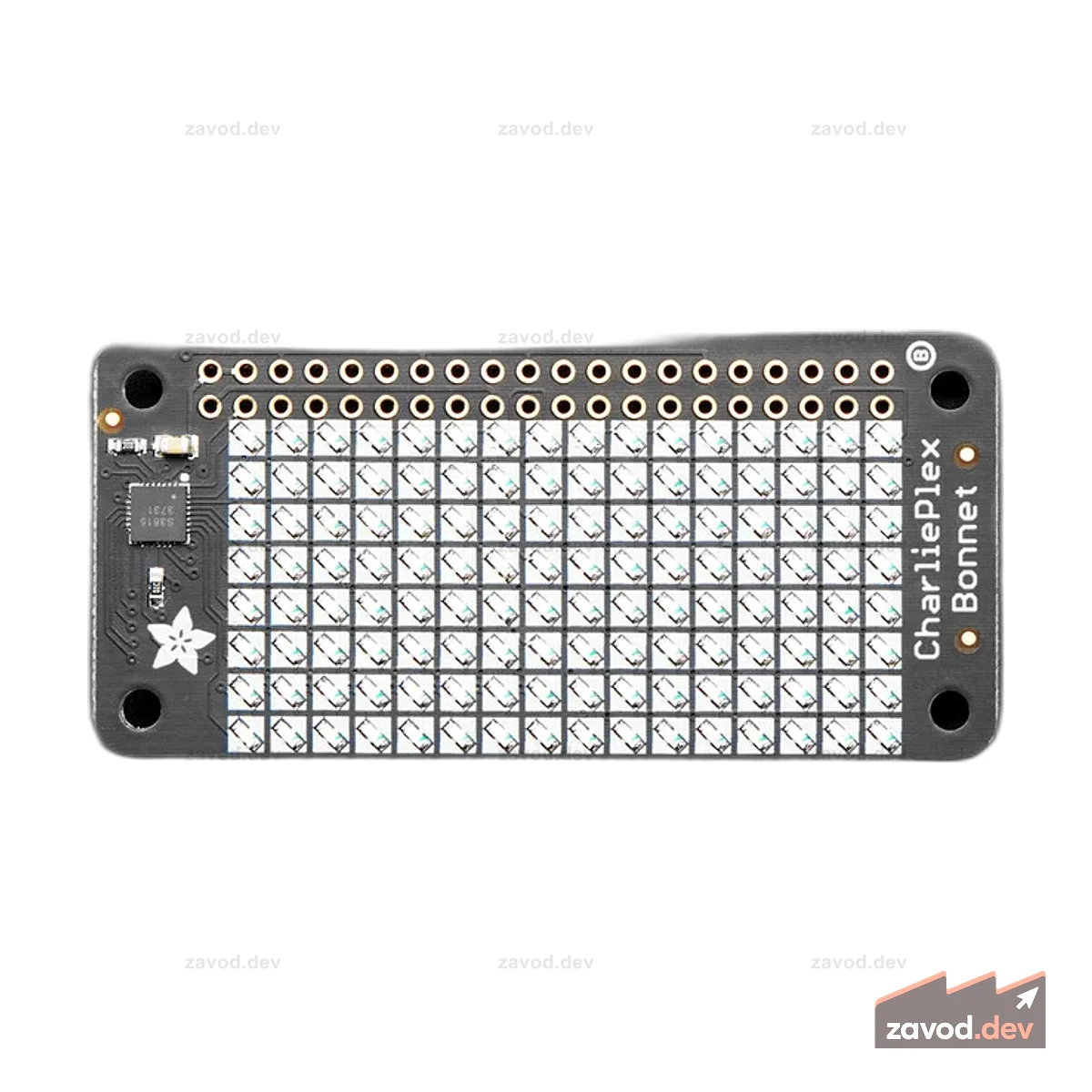 Крышка со светодиодной матрицей Adafruit CharliePlex - 8x16 синих светодиодов